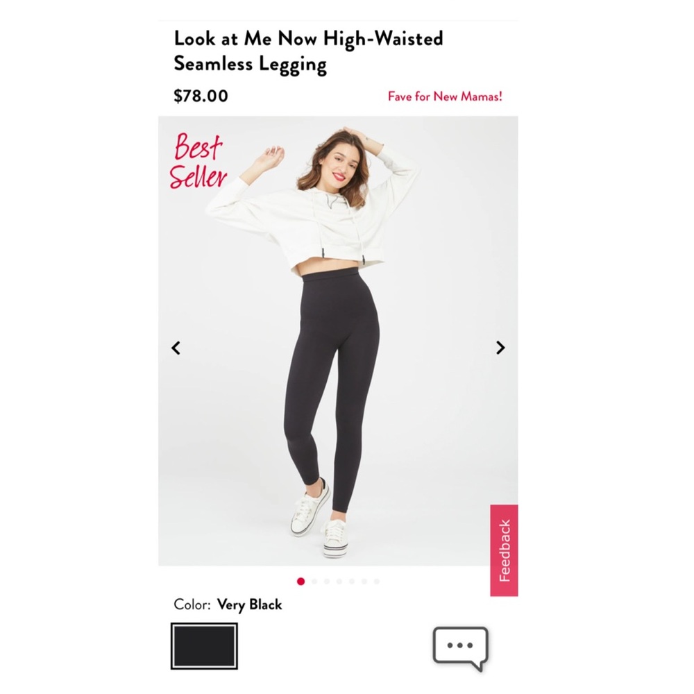 SPANX Look At Me Now High-Waisted Leggings in Very Black